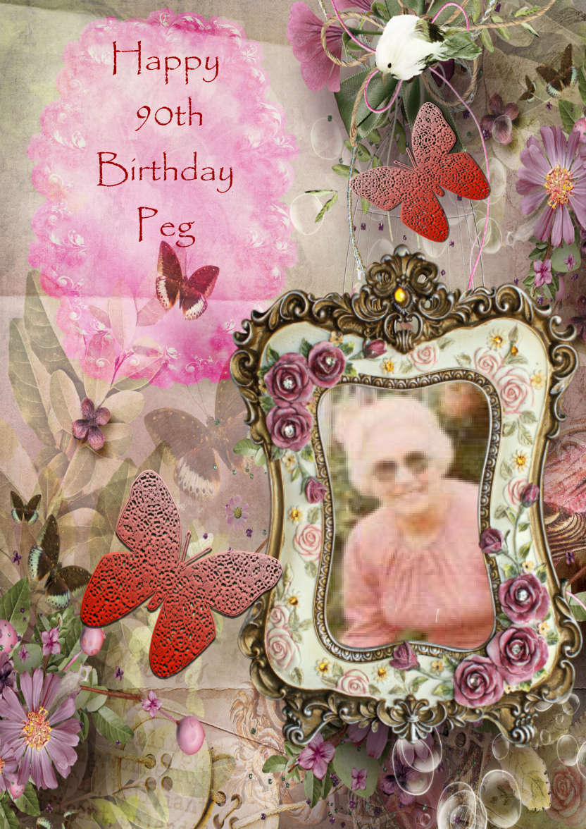 Butterfly Kisses Victoriana Butterfly Collage - card made with Crafty Bob's Card Creator