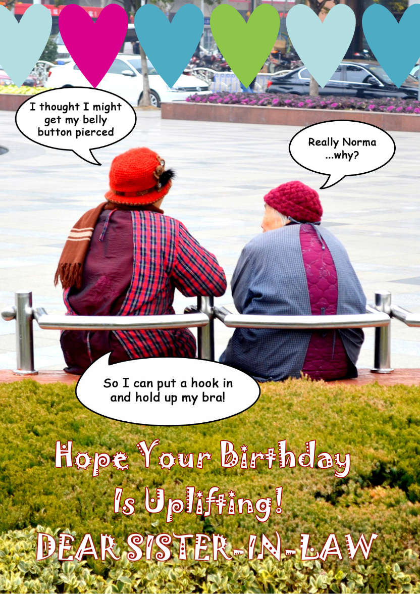 Two Old Ladies Humorous Card Front - card made with Crafty Bob's Card Creator