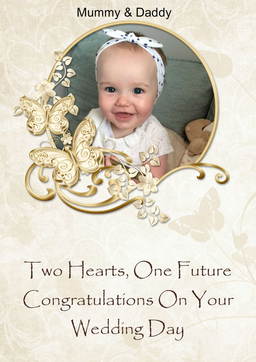 Gold Butterfly Aperture Photo Card - card made with Crafty Bob's Card Creator