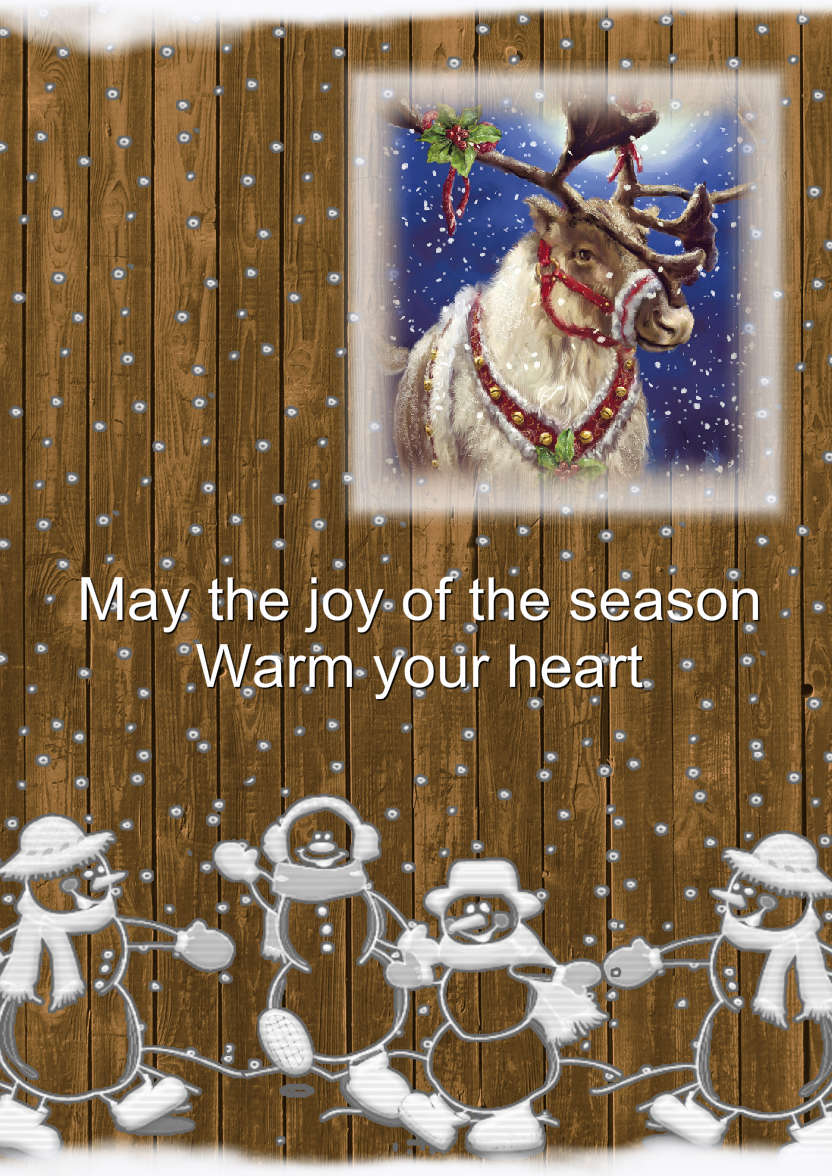 Wooden Snowman Aperture Card - card made with Crafty Bob's Card Creator