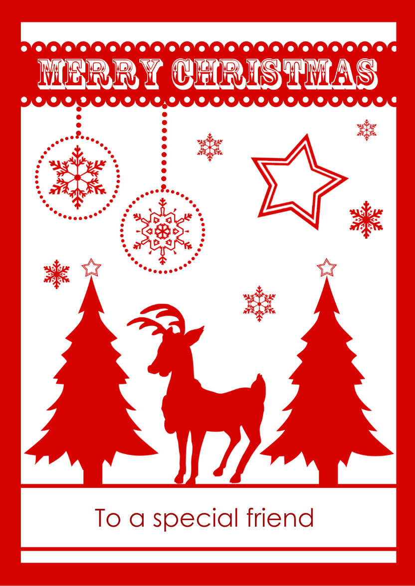 Red and White Christmas - card made with Crafty Bob's Card Creator