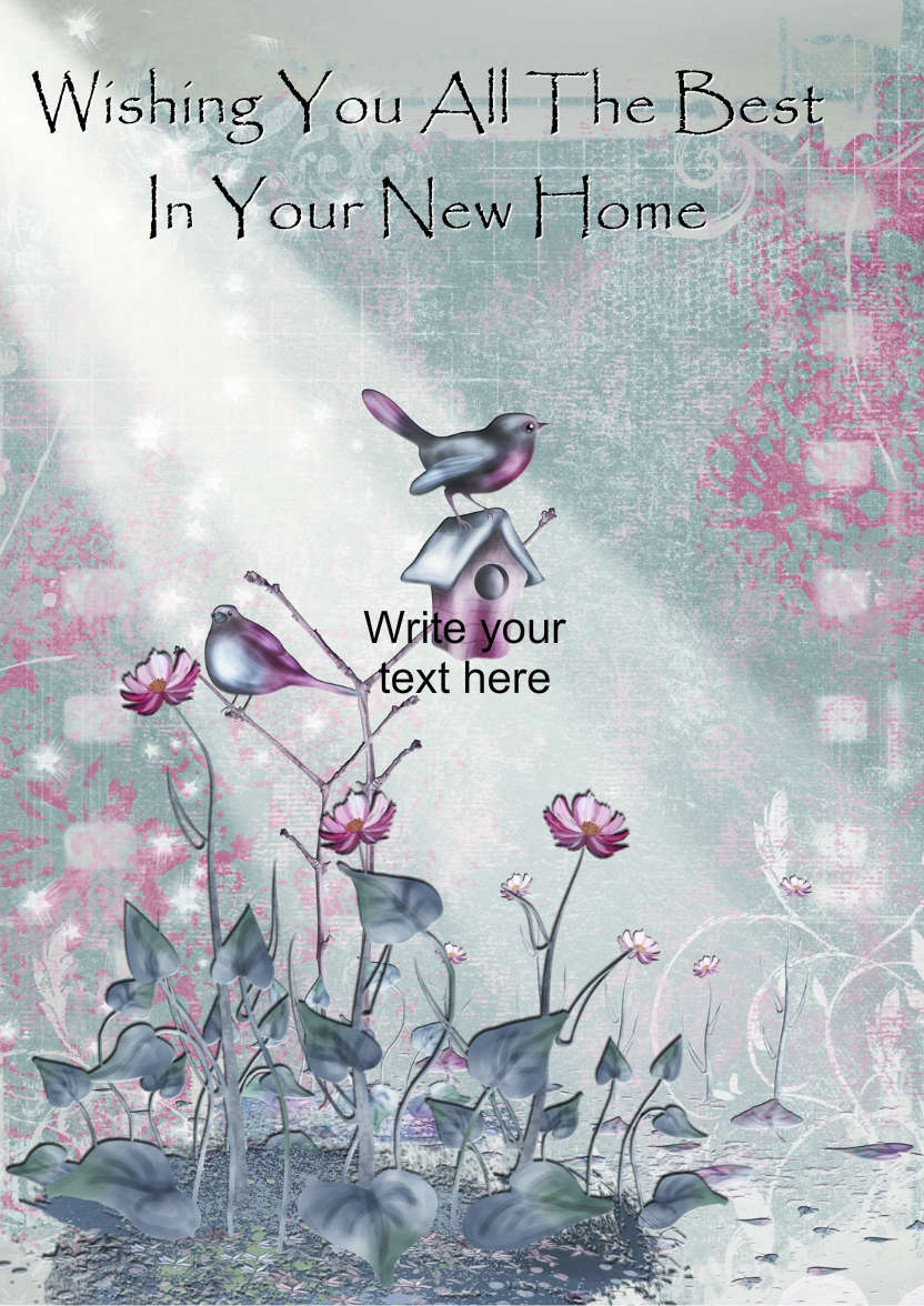 Fantasy Bird House - card made with Crafty Bob's Card Creator
