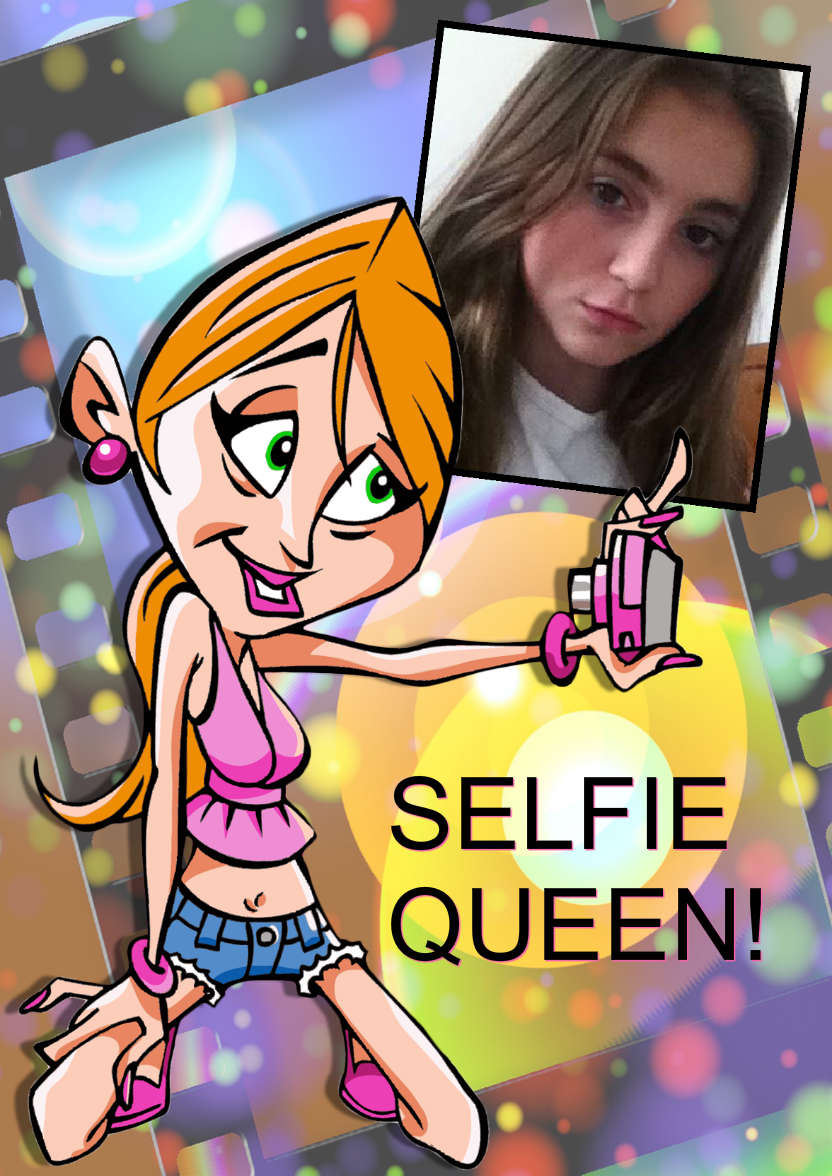 Selfie Queen Card - card made with Crafty Bob's Card Creator