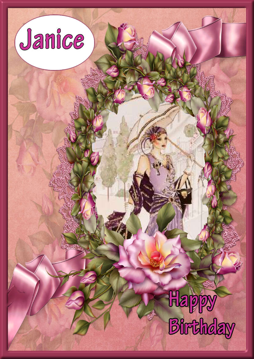 Pink Rose Cup Card - card made with Crafty Bob's Card Creator