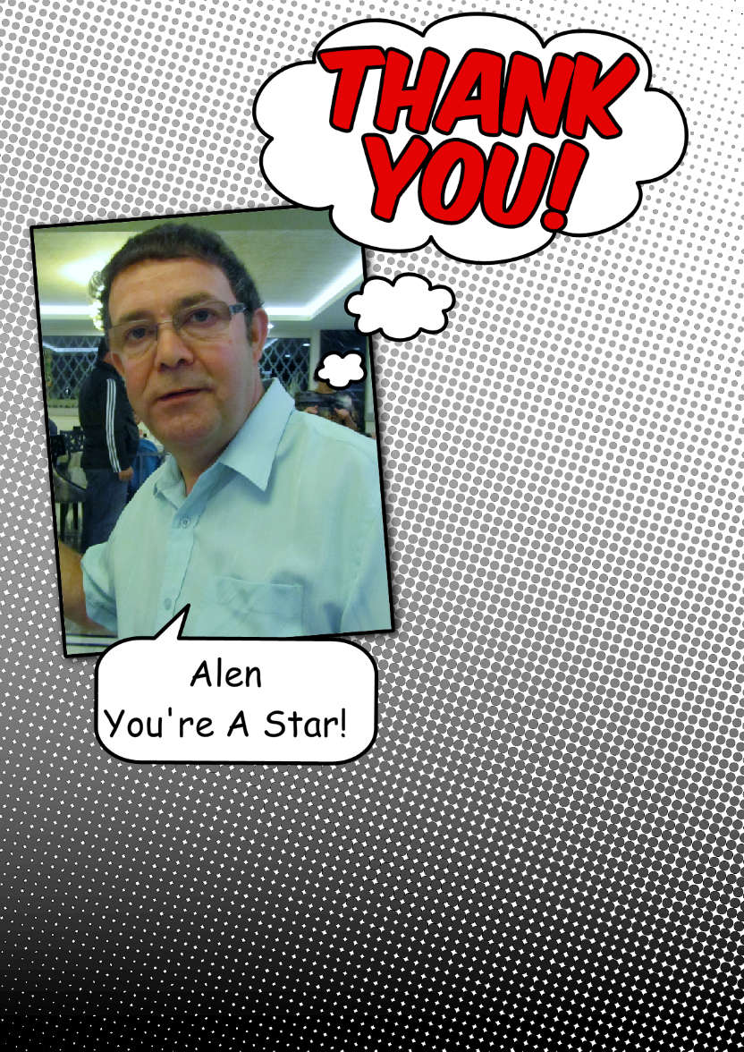 Comic Style Thank You Card Front - card made with Crafty Bob's Card Creator