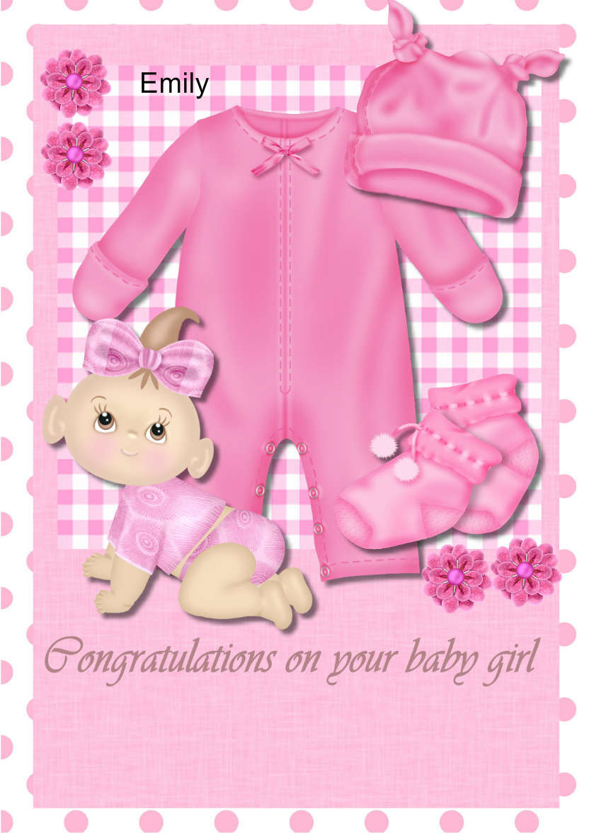 New Baby Girl - card made with Crafty Bob's Card Creator