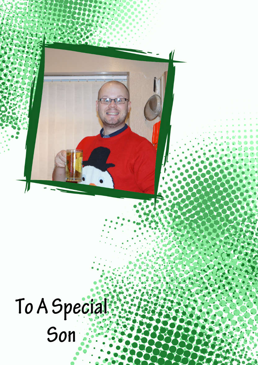 Grunge Frame Aperture Card Green - card made with Crafty Bob's Card Creator
