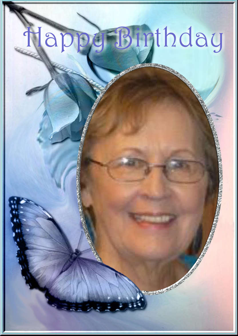 Happy Birthday - Roses and Butterfly - card made with Crafty Bob's Card Creator