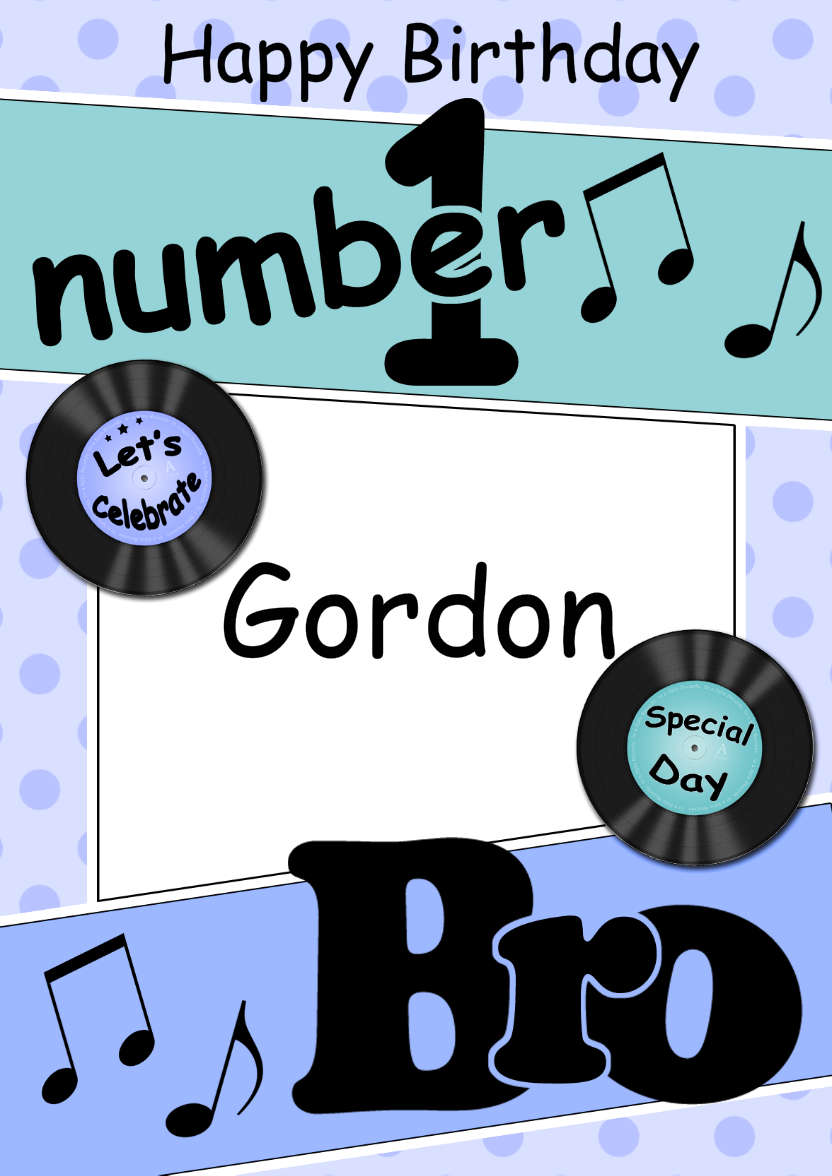 No 1 Bro Record Photo Upload Card - card made with Crafty Bob's Card Creator