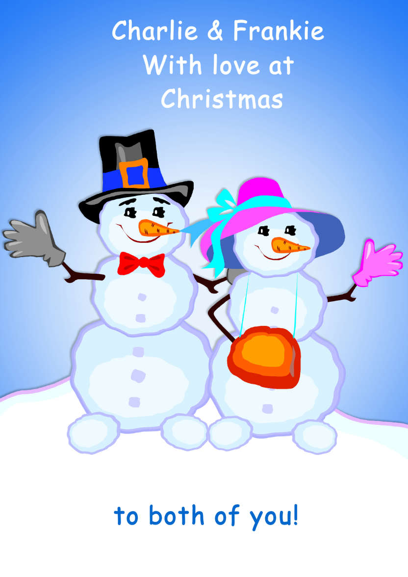 Happy Snow Couple - card made with Crafty Bob's Card Creator