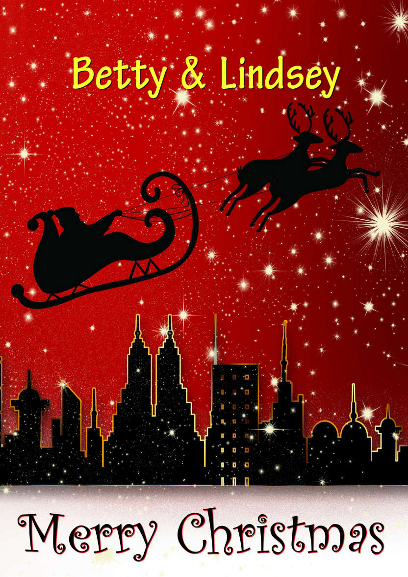 Christmas Silhouette City Scene - card made with Crafty Bob's Card Creator