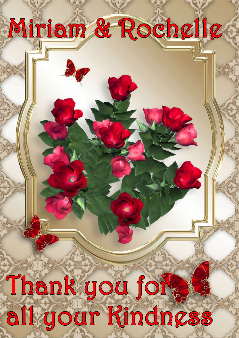 Red Flowers on Gold - card made with Crafty Bob's Card Creator