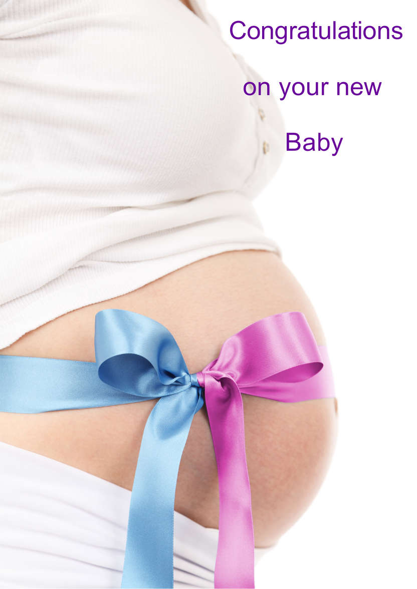 New Baby Bow Pregnancy Card - card made with Crafty Bob's Card Creator