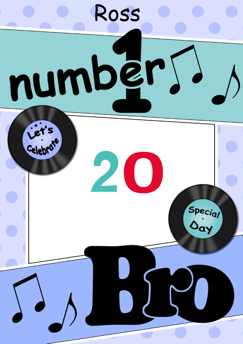 No 1 Bro Record Photo Upload Card - card made with Crafty Bob's Card Creator
