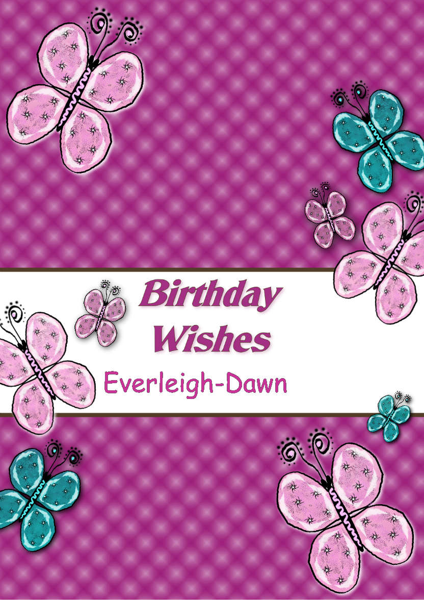 Beautiful Butterflies Birthday Card - card made with Crafty Bob's Card Creator