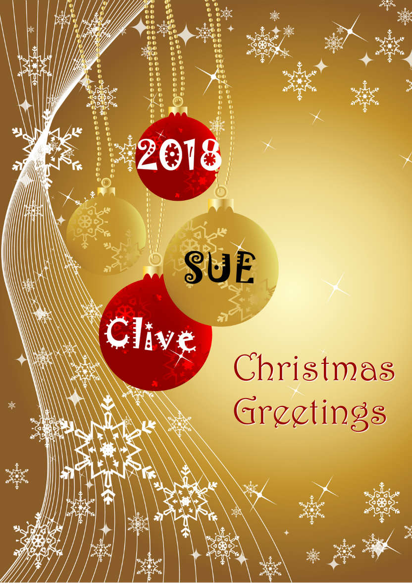 Red and Gold Christmas Baubles - card made with Crafty Bob's Card Creator