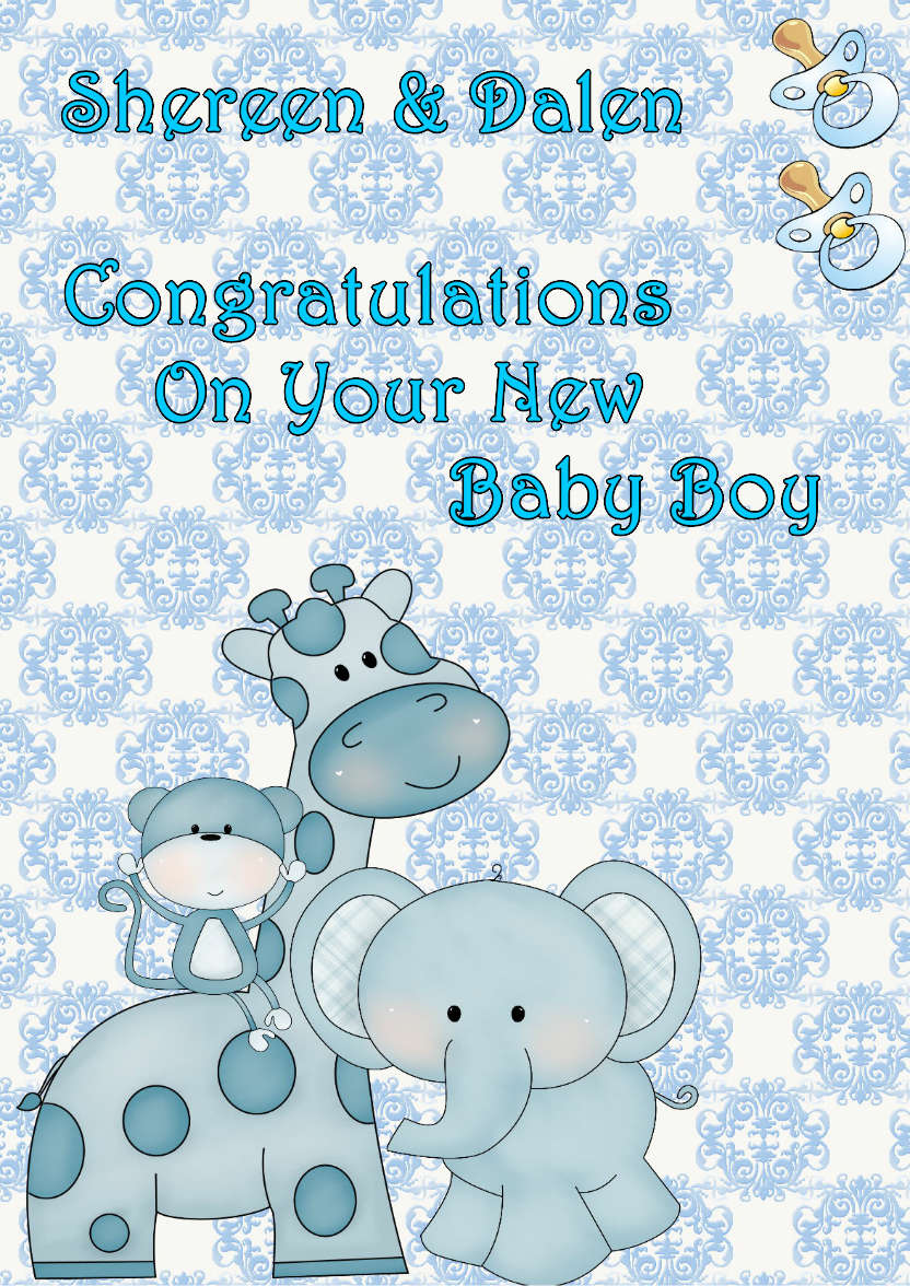 New Baby Boy - card made with Crafty Bob's Card Creator