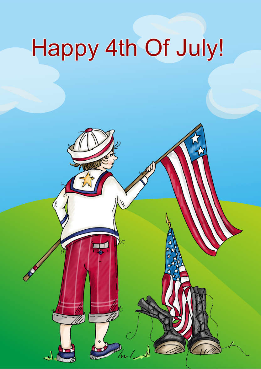 4th of July Boy - card made with Crafty Bob's Card Creator