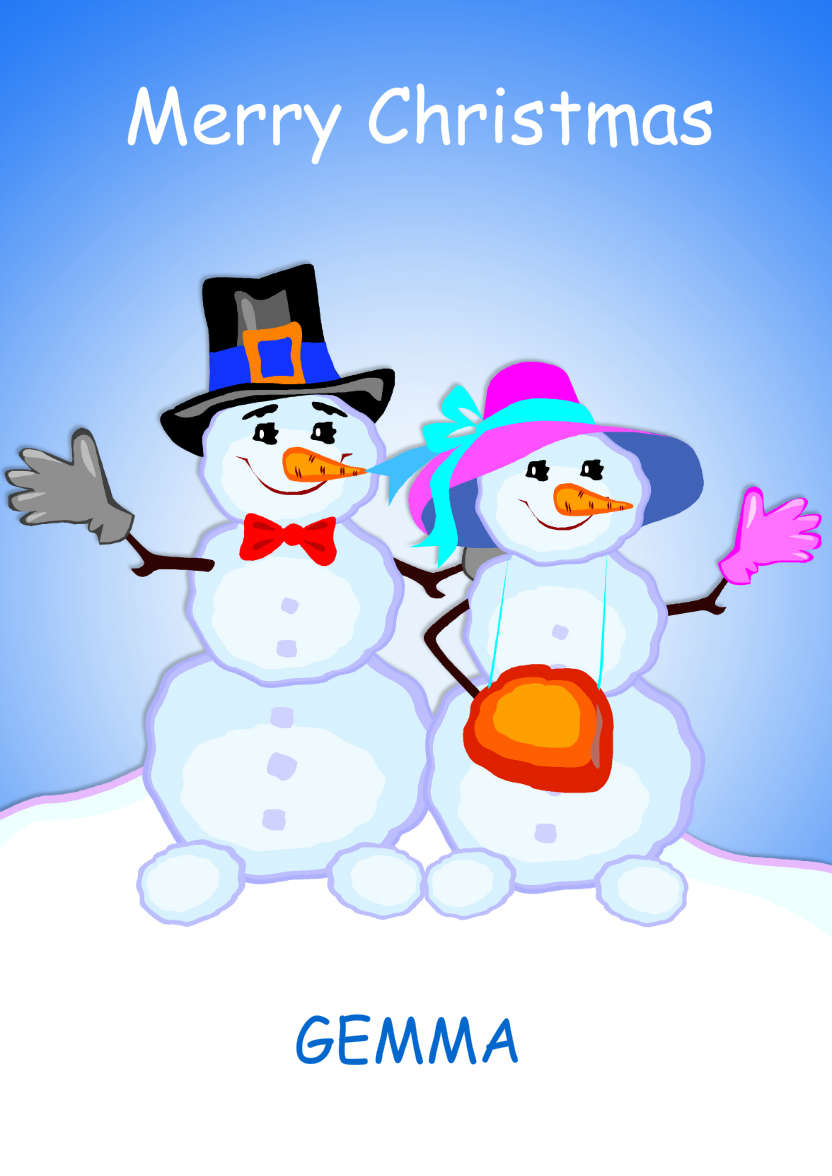 Happy Snow Couple - card made with Crafty Bob's Card Creator