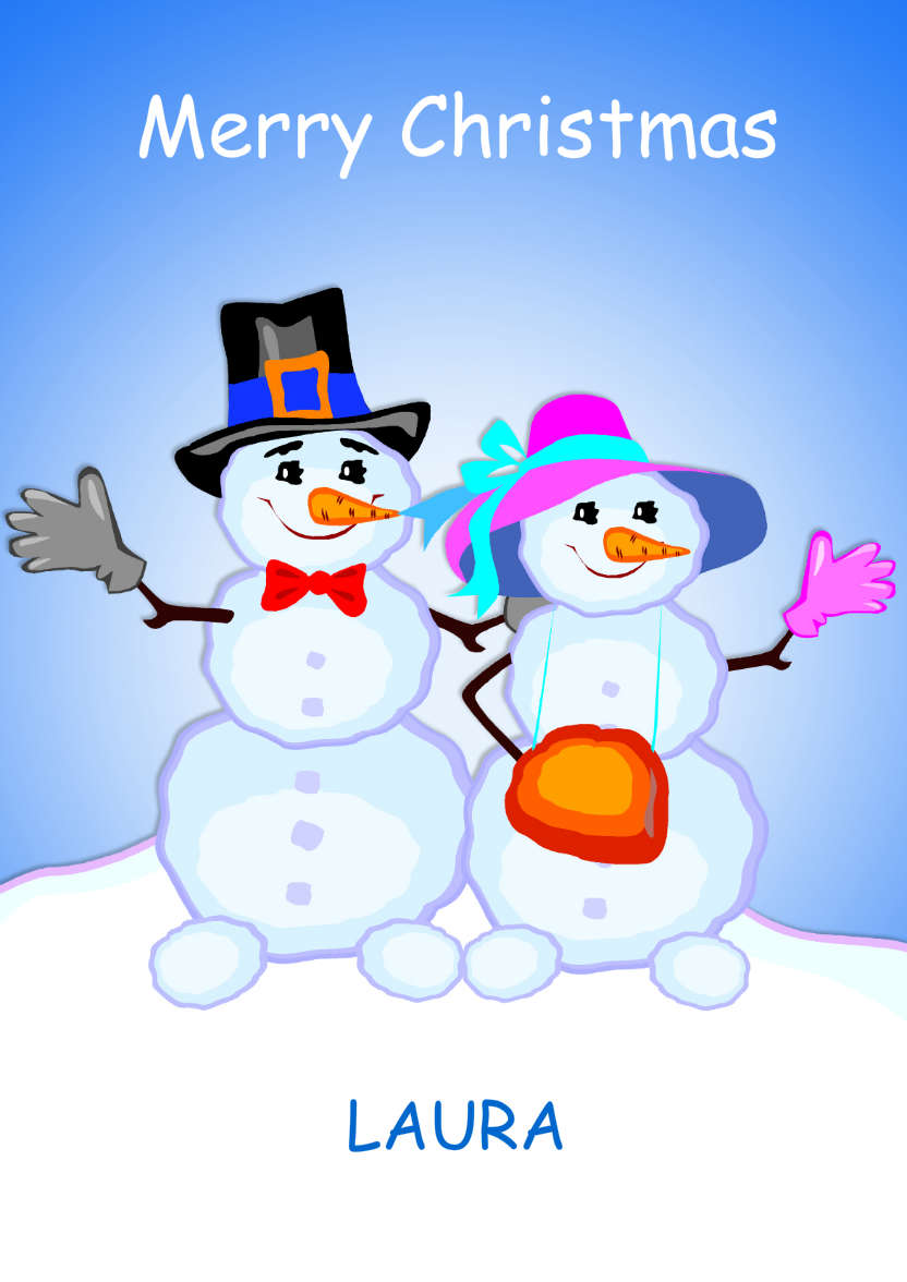 Happy Snow Couple - card made with Crafty Bob's Card Creator