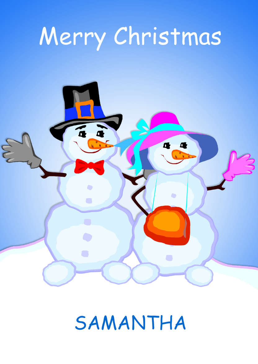 Happy Snow Couple - card made with Crafty Bob's Card Creator