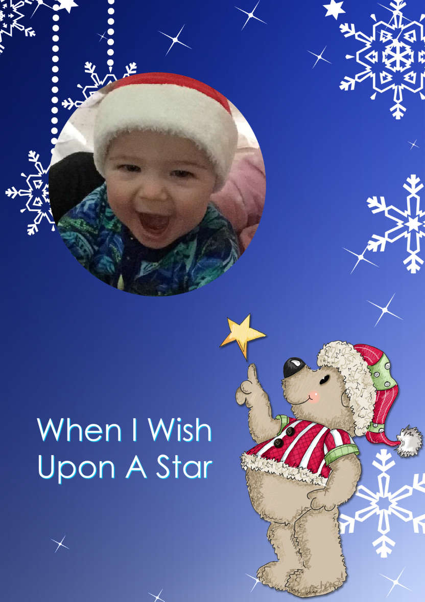 When I Wish Upon a Star Christmas Aperture Card Front - card made with Crafty Bob's Card Creator
