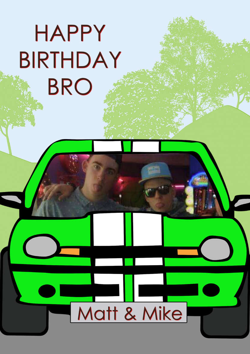 Boy Racer - card made with Crafty Bob's Card Creator