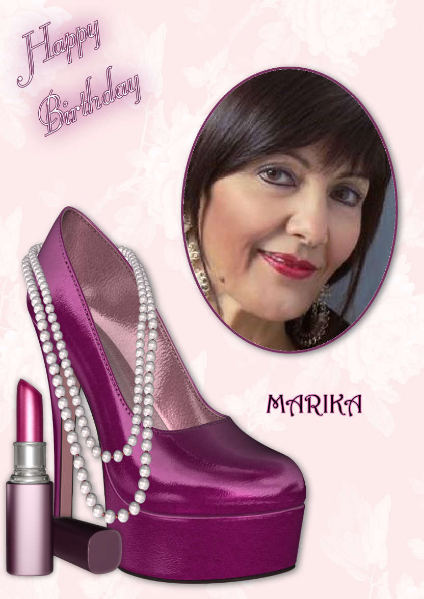 Magenta Shoe - Birthday Card - card made with Crafty Bob's Card Creator