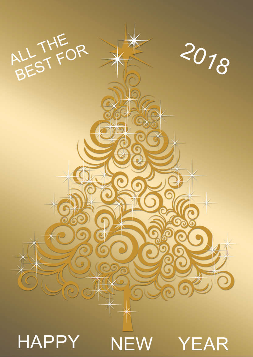 Gold Swirly Christmas Tree - card made with Crafty Bob's Card Creator