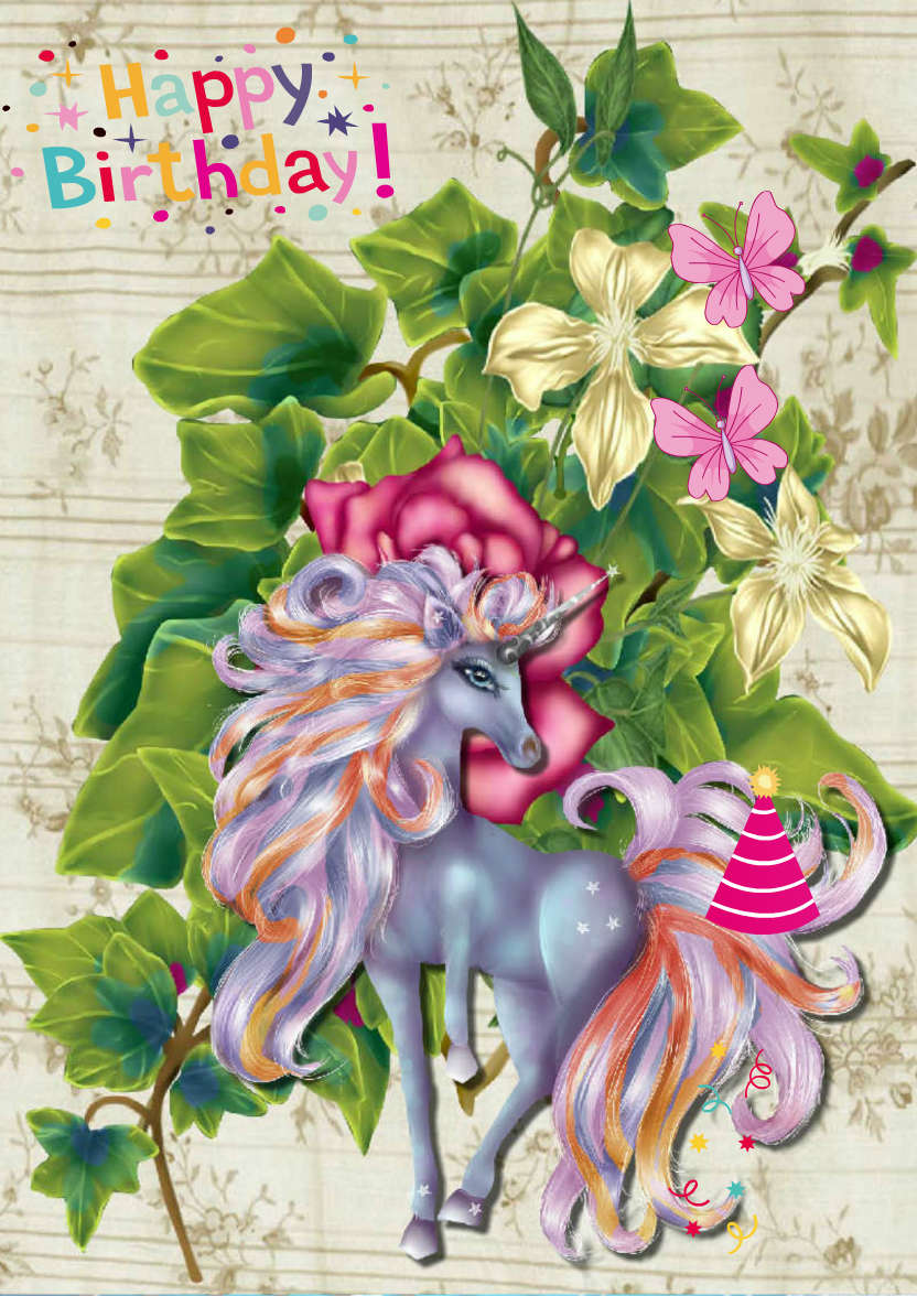 Unicorn Love - card made with Crafty Bob's Card Creator