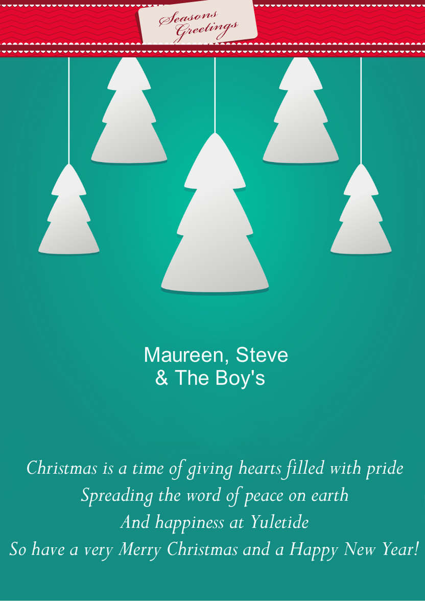 Christmas Tree Verse - card made with Crafty Bob's Card Creator