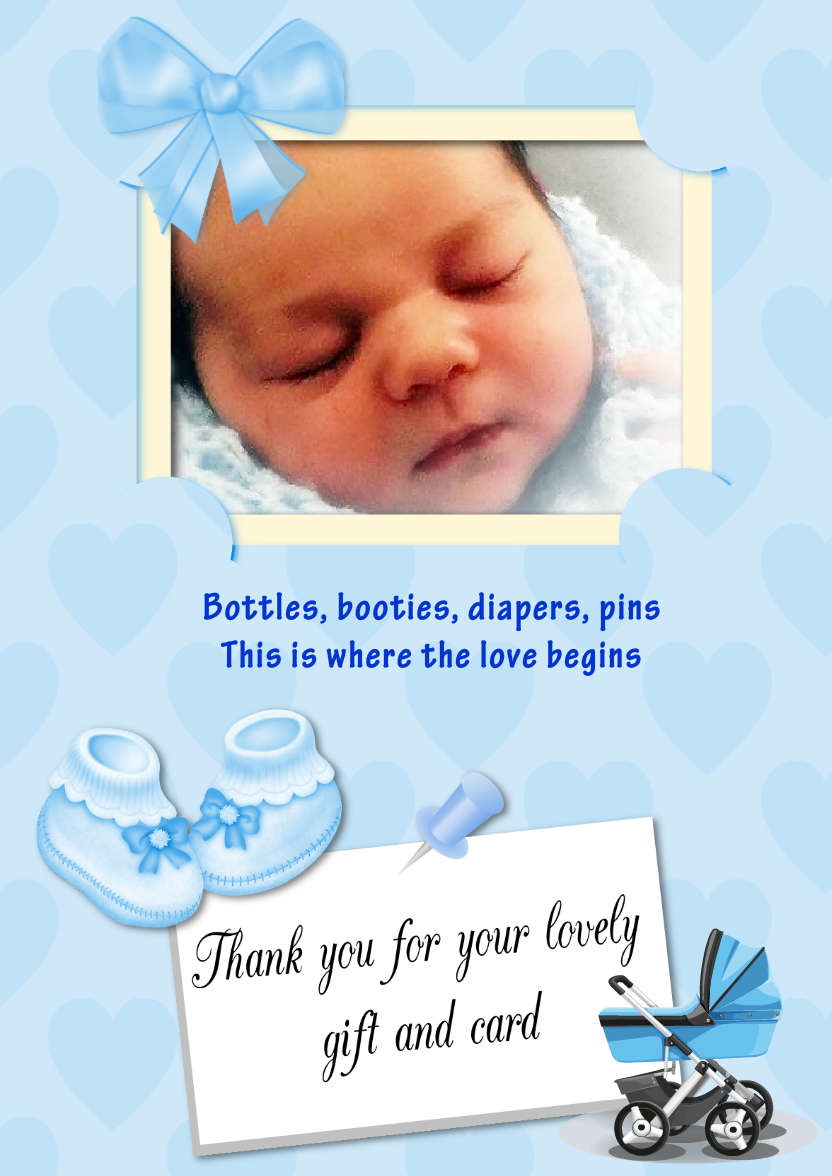 Thank You for the Baby Gift - card made with Crafty Bob's Card Creator