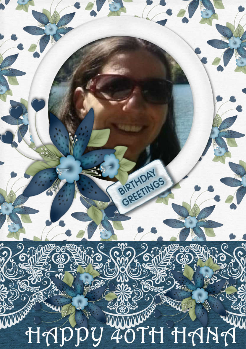Blue Magic Floral - card made with Crafty Bob's Card Creator