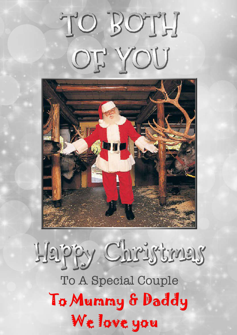 Silver Sparkle Christmas Couple - card made with Crafty Bob's Card Creator