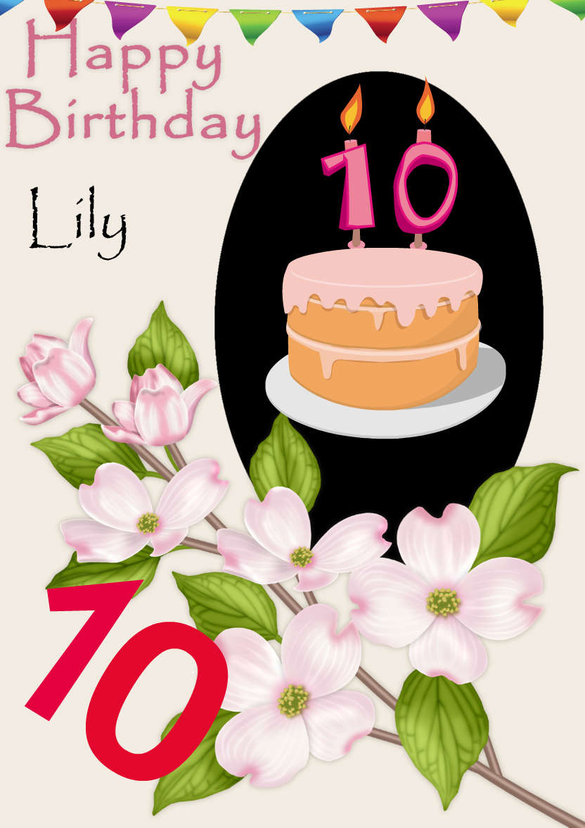 Birthday - Dogwood Flowers - card made with Crafty Bob's Card Creator