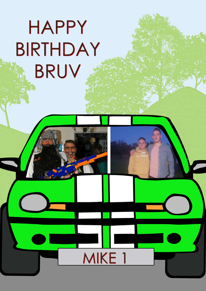 Boy Racer - card made with Crafty Bob's Card Creator