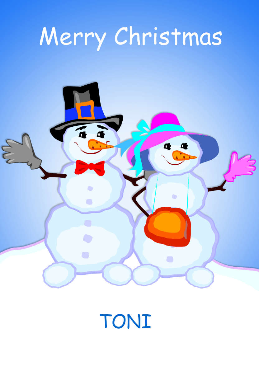 Happy Snow Couple - card made with Crafty Bob's Card Creator