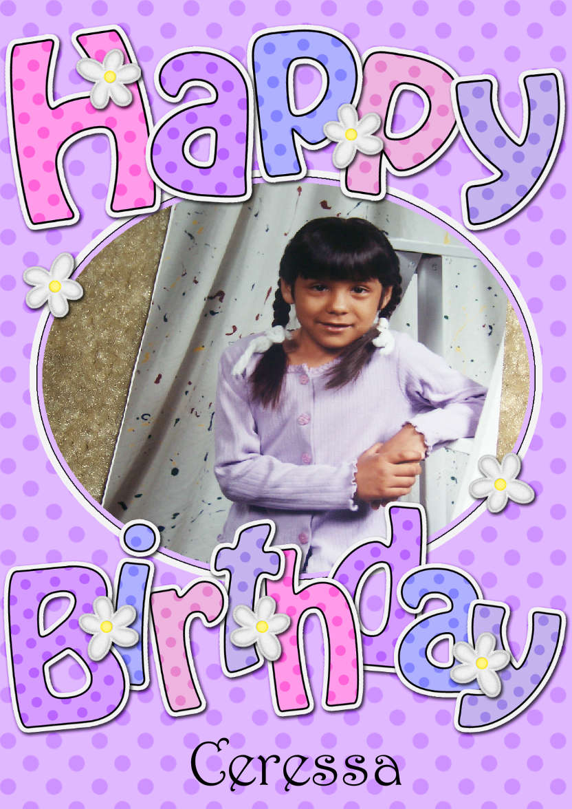 Birthday Dots & Flowers Photo Upload Card - card made with Crafty Bob's Card Creator