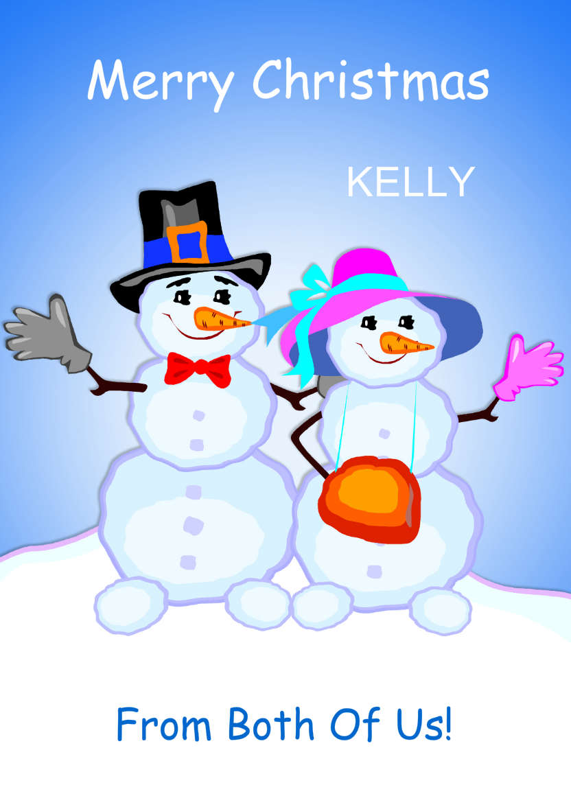 Happy Snow Couple - card made with Crafty Bob's Card Creator