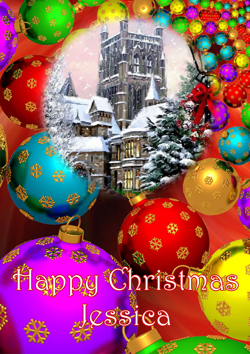 Christmas Baubles Photo Card - card made with Crafty Bob's Card Creator