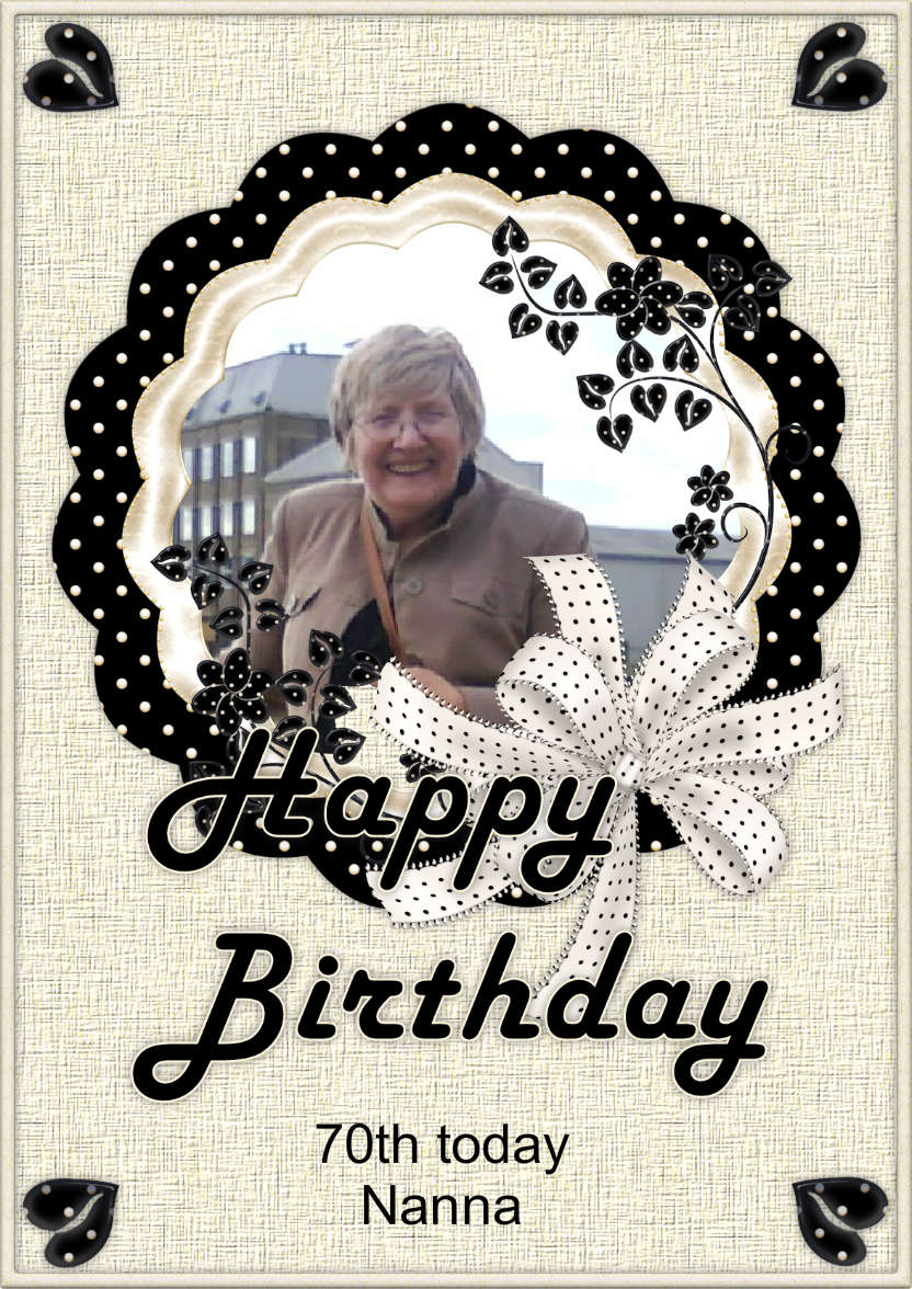 Creamy Black Birthday Dot's - card made with Crafty Bob's Card Creator