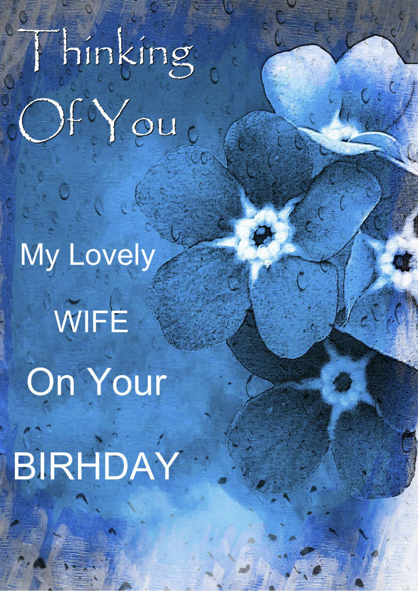 Blue Flowers in the Rain Thinking of You/sympathy Card - card made with Crafty Bob's Card Creator