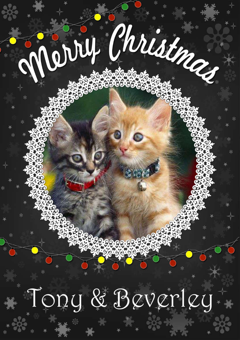 Black Snowflake Frame Christmas Card - card made with Crafty Bob's Card Creator