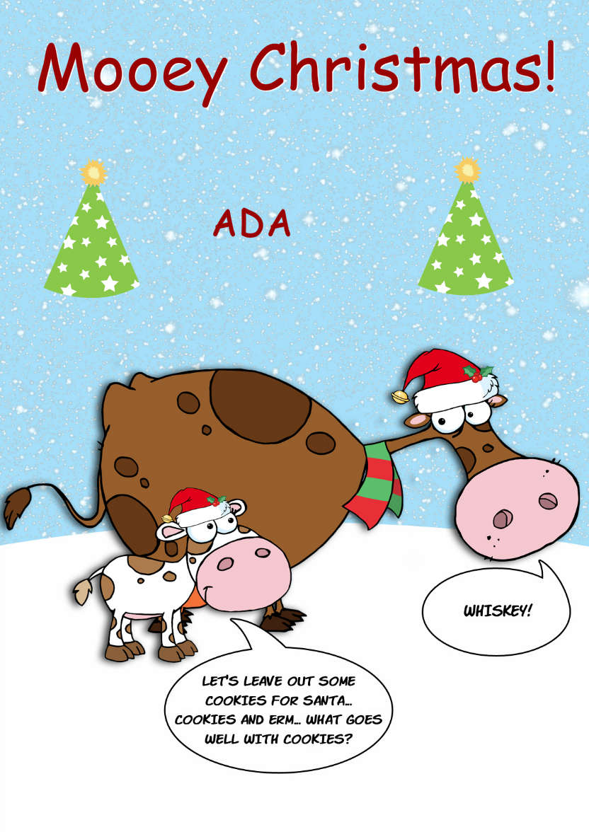 Christmas Cows - card made with Crafty Bob's Card Creator