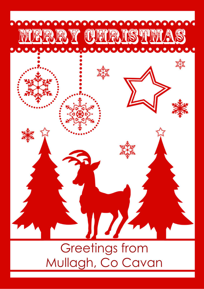 Red and White Christmas - card made with Crafty Bob's Card Creator