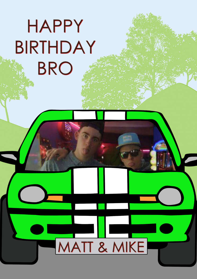Boy Racer - card made with Crafty Bob's Card Creator