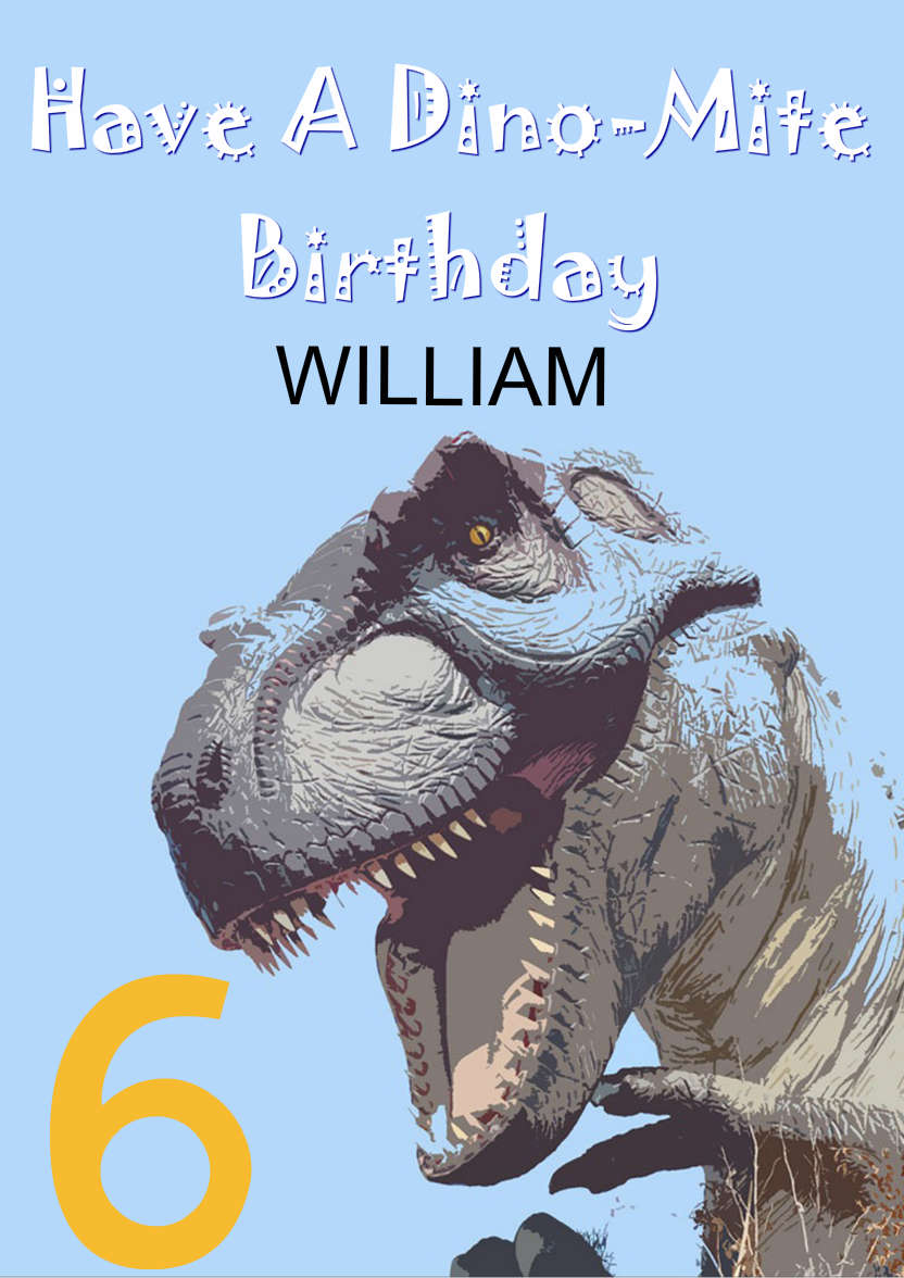 Dino-mite Birthday Dinosaur Card - card made with Crafty Bob's Card Creator