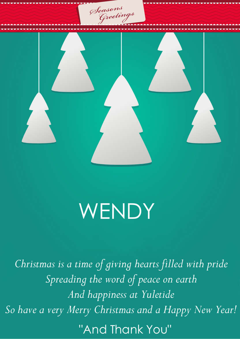 Christmas Tree Verse - card made with Crafty Bob's Card Creator