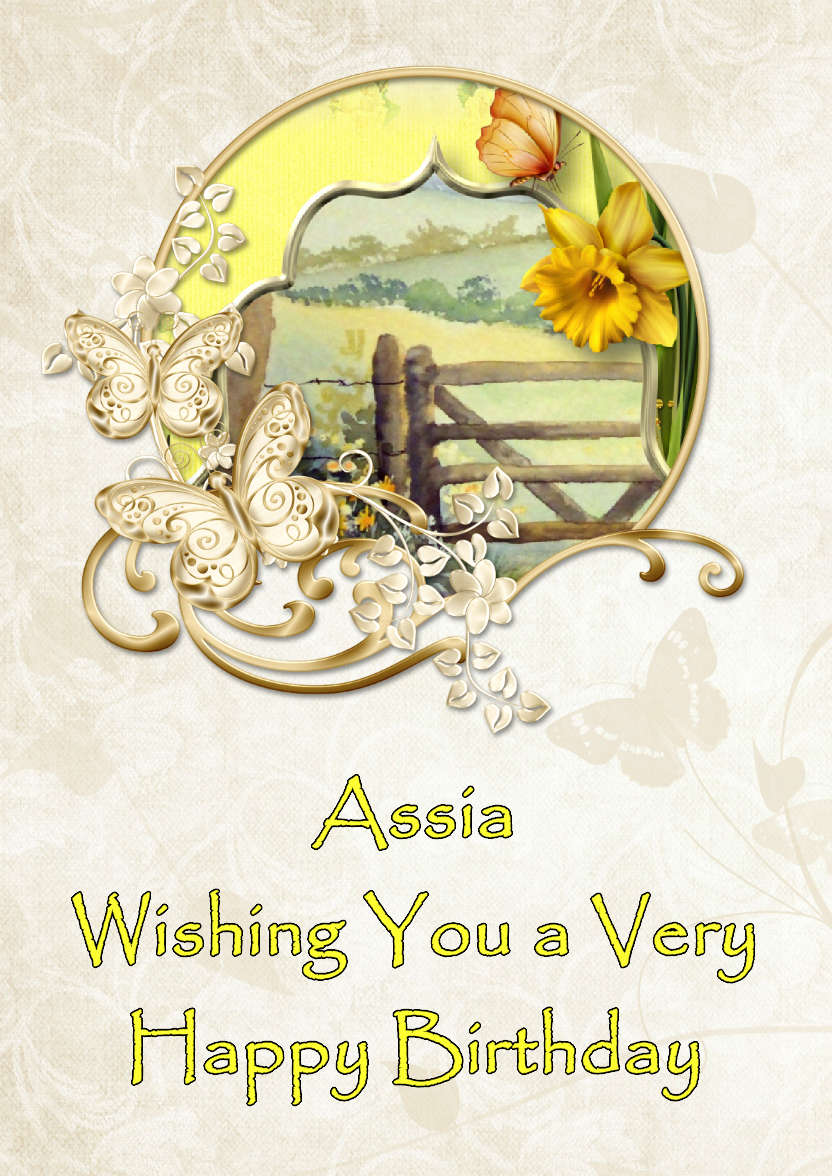 Gold Butterfly Aperture Photo Card - card made with Crafty Bob's Card Creator