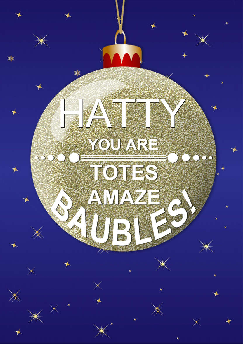 Amaze Baubles Christmas Card - card made with Crafty Bob's Card Creator